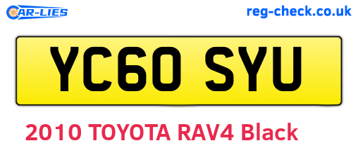 YC60SYU are the vehicle registration plates.