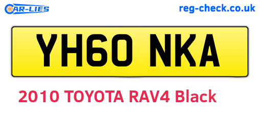 YH60NKA are the vehicle registration plates.