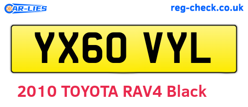 YX60VYL are the vehicle registration plates.