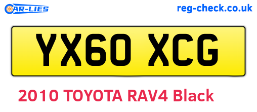 YX60XCG are the vehicle registration plates.