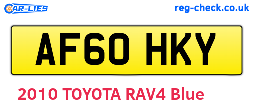 AF60HKY are the vehicle registration plates.