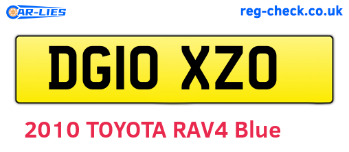 DG10XZO are the vehicle registration plates.