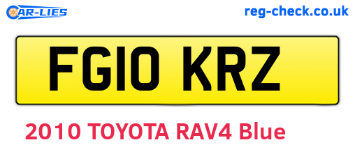 FG10KRZ are the vehicle registration plates.
