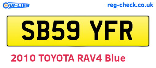 SB59YFR are the vehicle registration plates.