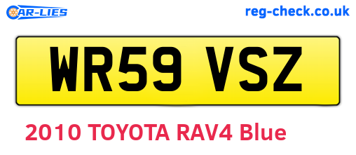 WR59VSZ are the vehicle registration plates.