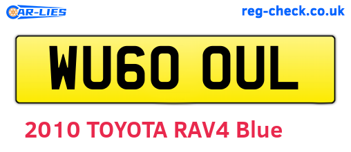 WU60OUL are the vehicle registration plates.