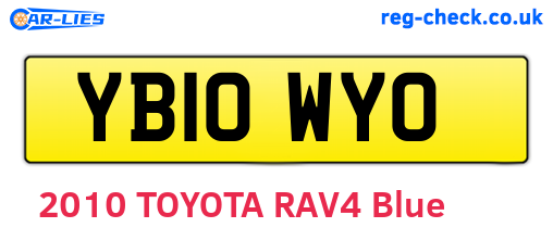 YB10WYO are the vehicle registration plates.