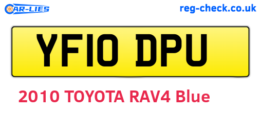 YF10DPU are the vehicle registration plates.