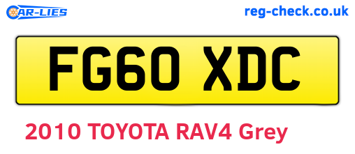 FG60XDC are the vehicle registration plates.