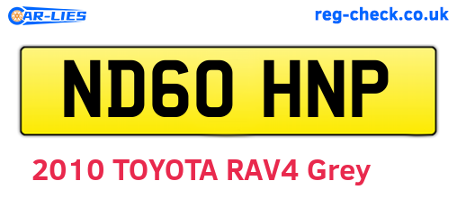 ND60HNP are the vehicle registration plates.