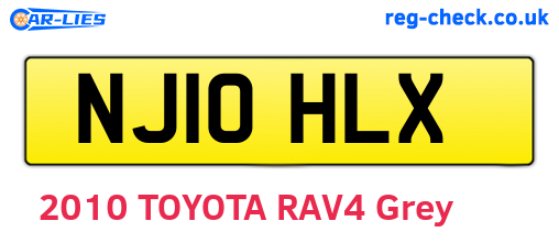 NJ10HLX are the vehicle registration plates.