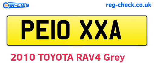 PE10XXA are the vehicle registration plates.
