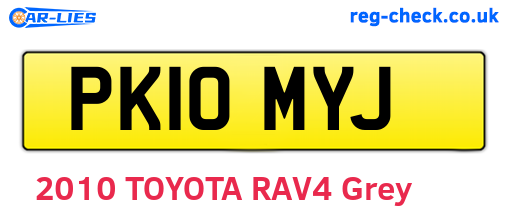 PK10MYJ are the vehicle registration plates.