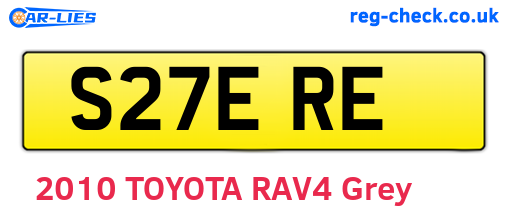 S27ERE are the vehicle registration plates.