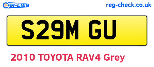 S29MGU are the vehicle registration plates.
