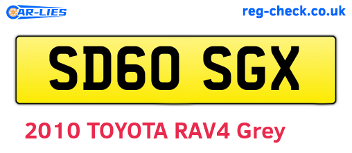 SD60SGX are the vehicle registration plates.