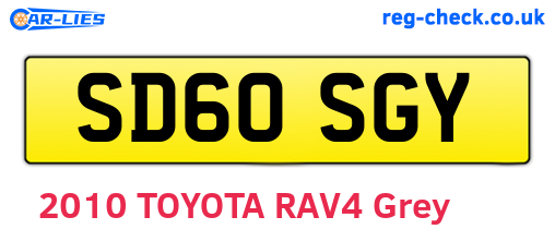 SD60SGY are the vehicle registration plates.