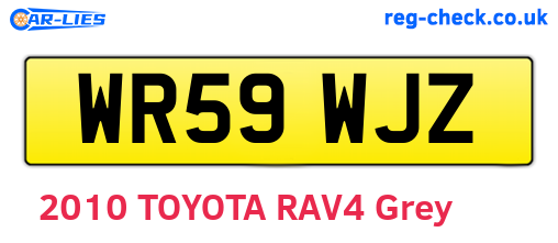 WR59WJZ are the vehicle registration plates.