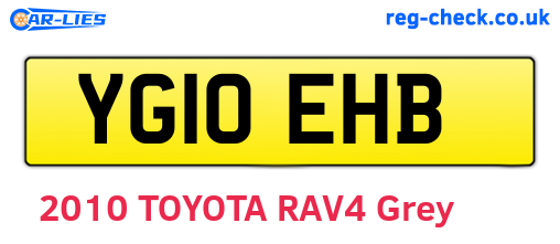 YG10EHB are the vehicle registration plates.