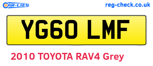 YG60LMF are the vehicle registration plates.