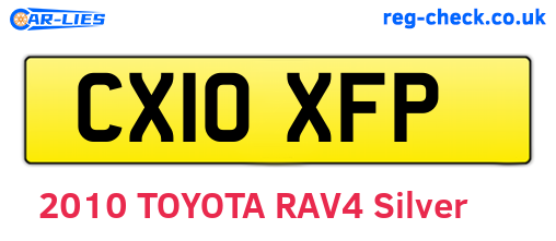CX10XFP are the vehicle registration plates.
