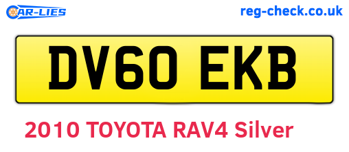 DV60EKB are the vehicle registration plates.