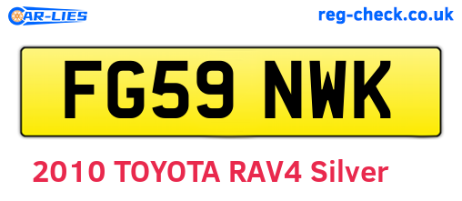 FG59NWK are the vehicle registration plates.