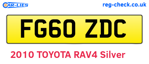 FG60ZDC are the vehicle registration plates.
