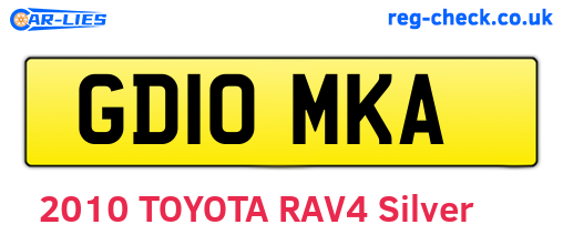 GD10MKA are the vehicle registration plates.