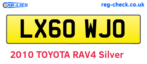 LX60WJO are the vehicle registration plates.