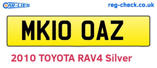 MK10OAZ are the vehicle registration plates.
