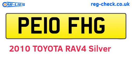 PE10FHG are the vehicle registration plates.