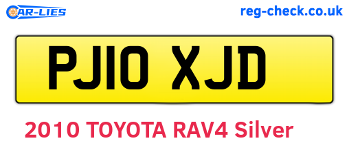 PJ10XJD are the vehicle registration plates.