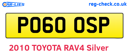 PO60OSP are the vehicle registration plates.