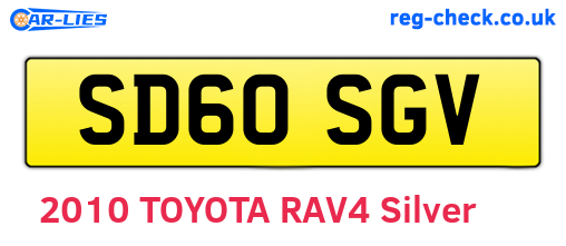 SD60SGV are the vehicle registration plates.