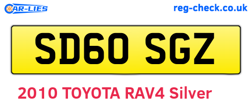 SD60SGZ are the vehicle registration plates.