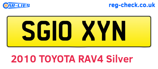 SG10XYN are the vehicle registration plates.