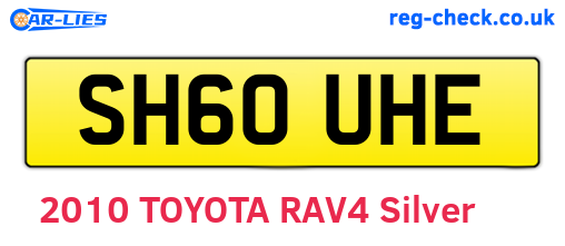SH60UHE are the vehicle registration plates.