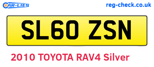 SL60ZSN are the vehicle registration plates.