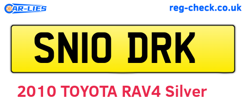 SN10DRK are the vehicle registration plates.