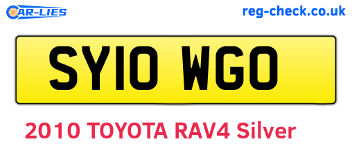 SY10WGO are the vehicle registration plates.