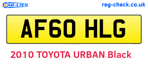 AF60HLG are the vehicle registration plates.