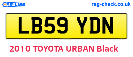 LB59YDN are the vehicle registration plates.