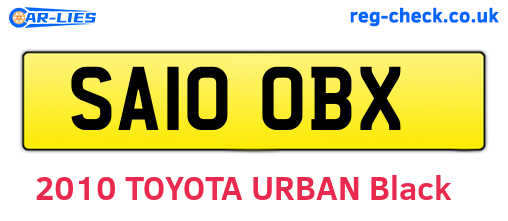 SA10OBX are the vehicle registration plates.