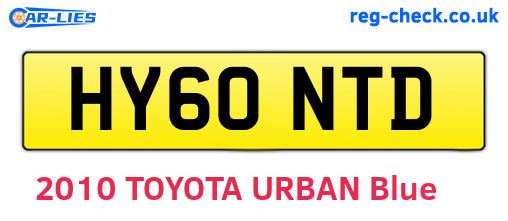 HY60NTD are the vehicle registration plates.