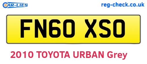 FN60XSO are the vehicle registration plates.