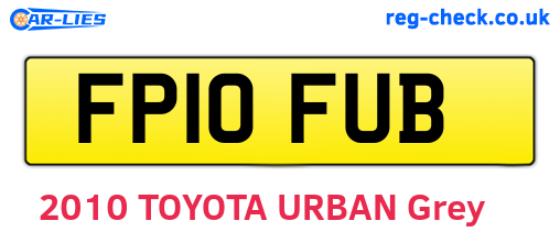 FP10FUB are the vehicle registration plates.
