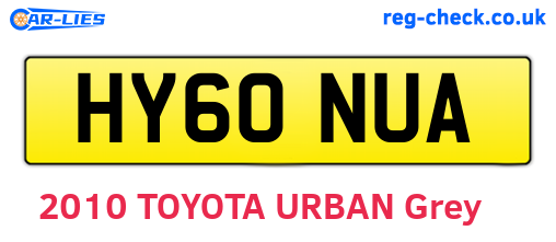HY60NUA are the vehicle registration plates.