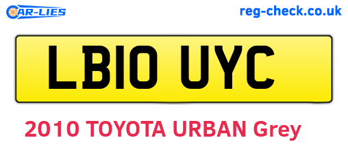 LB10UYC are the vehicle registration plates.