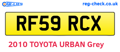 RF59RCX are the vehicle registration plates.